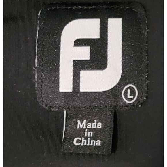 FootJoy FJ Mens Large Black 1/4 Zip Golf Pullover Jacket Shirt L Crane Bird Logo - Picture 2 of 9